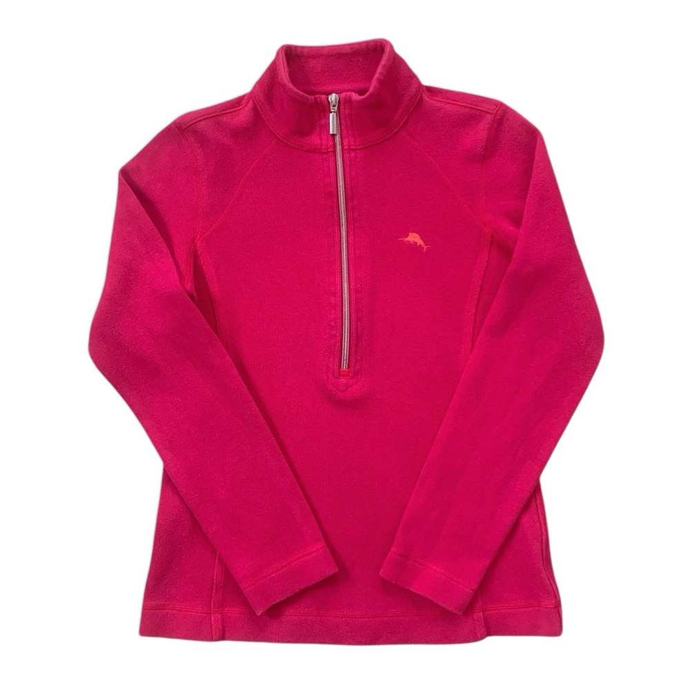 Tommy Bahama Aruba Half-Zip Pullover Sweatshirt Pink Dolphin Logo Size Small
